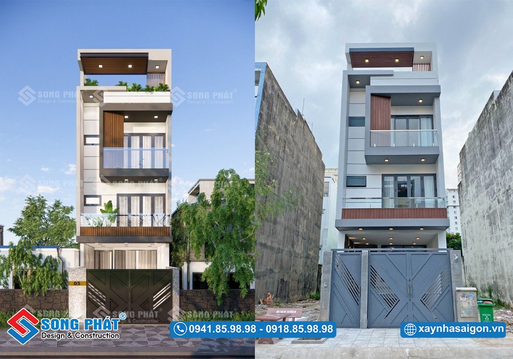 Nhà hầm trệt 2 lầu sân thượng diện tích 5x22m CĐT anh Đạt – Quận 2 
