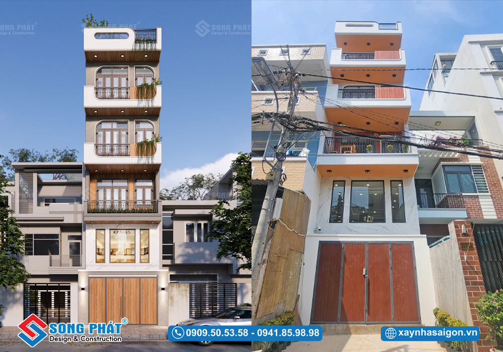 Nhà trệt lửng 3 lầu sân thượng 4m6x26m, CĐT Chị Nhi – Bình Thạnh