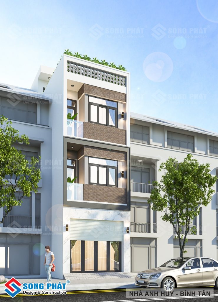 Thiết kế nhà phố 3 tầng 4x15m - CĐT anh Huy - Bình Tân.