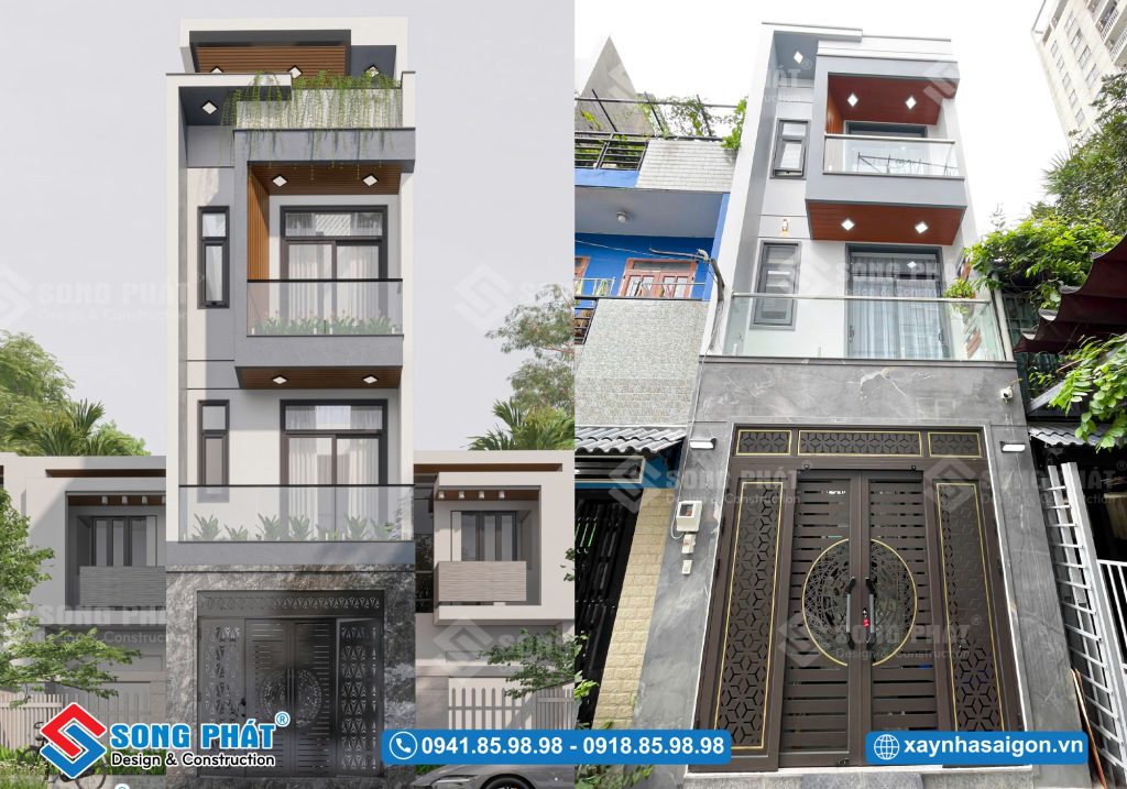 Nhà trệt 2 lầu sân thượng 4x13m6, CĐT Anh Trơn – Thủ Đức