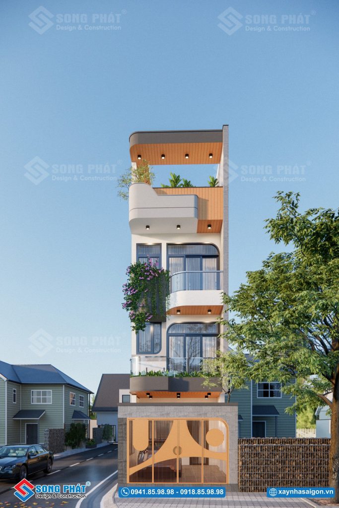 Nhà trệt 2 lầu sân thượng 4×11.3m, CĐT Anh Huy – Bến Tre