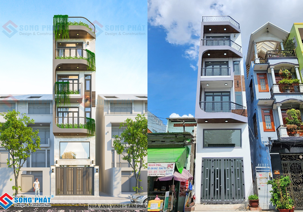 Nhà trệt lửng 3 lầu 4x17m CĐT anh Vinh Q. Tân Phú.