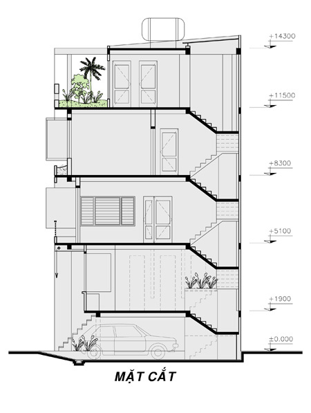 thiết kế nhà phố mặt tiền 7m đẹp