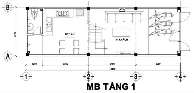 thiết kế xây nhà 2 tầng có sân thượng