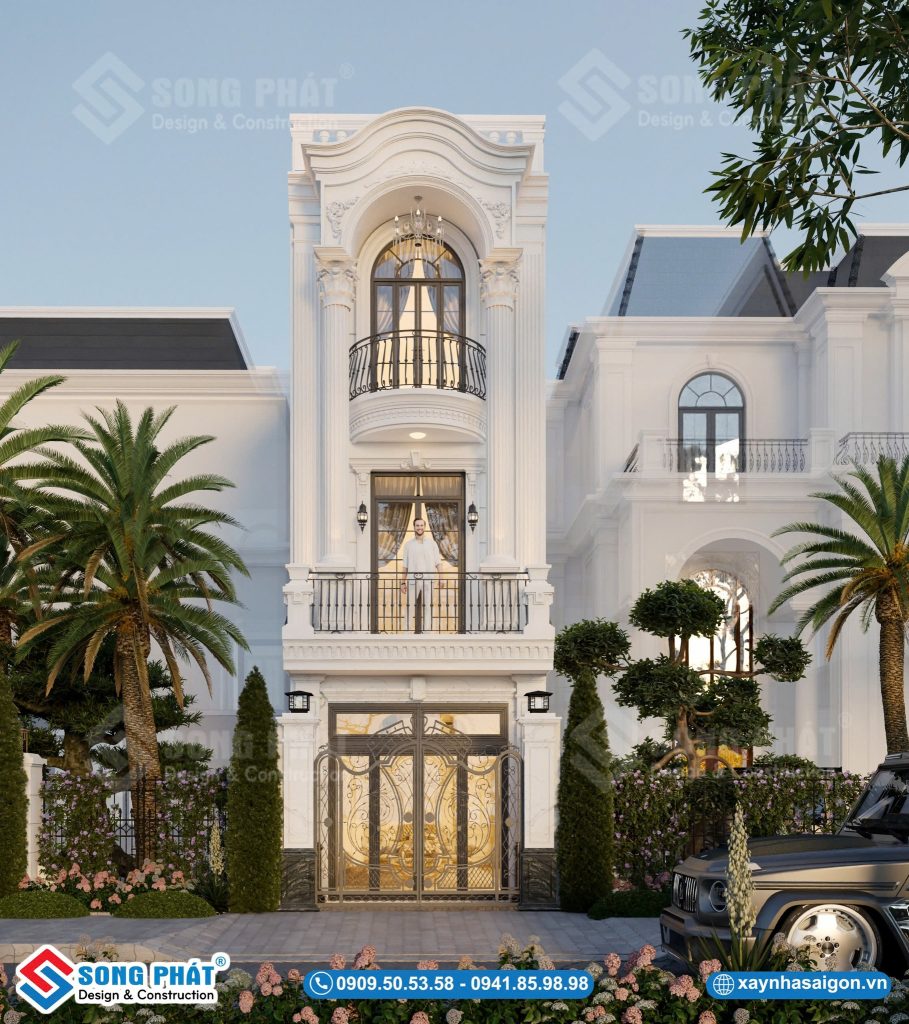 Tổng quan thiết kế mặt tiền nhà phố 4x19m theo phong cách tân cổ điển