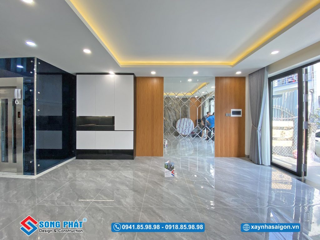 Bố trí không gian garage ô tô tầng trệt 