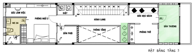 thiết kế nhà ống 3 tầng 4.5x20m