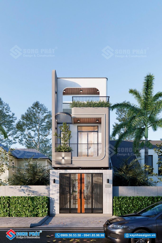 Nhà 1 trệt 2 lầu 4x15m5 có garage để xe trong nhà