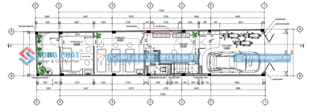 Tận dụng tối đa diện tích bố trí garage trước nhà 