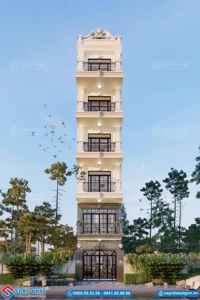 Nhà ống tân cổ điển 6 tầng, CĐT Anh Nam - Quận 7