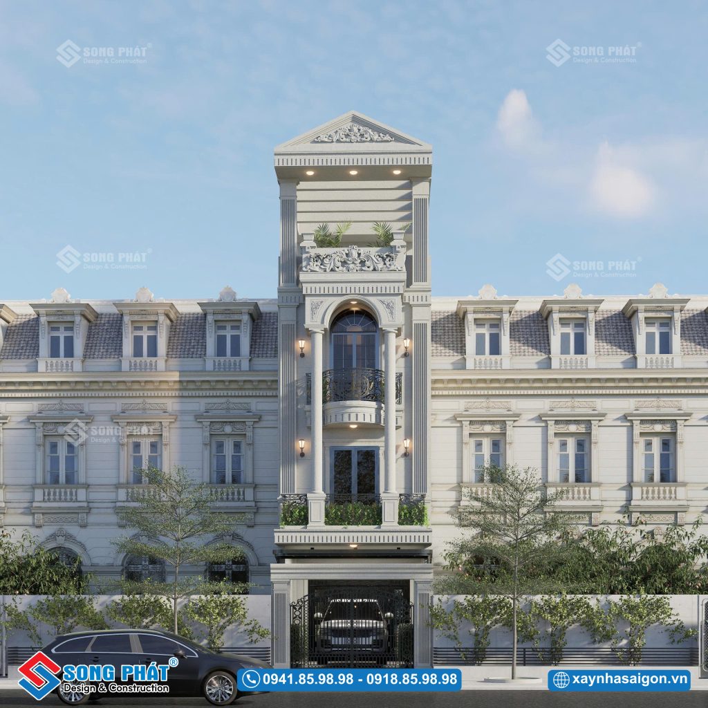 Nhà phố có Garage để xe mang phong cách tân cổ điển 4m5x24m. CĐT Minh Anh - Gò Vấp