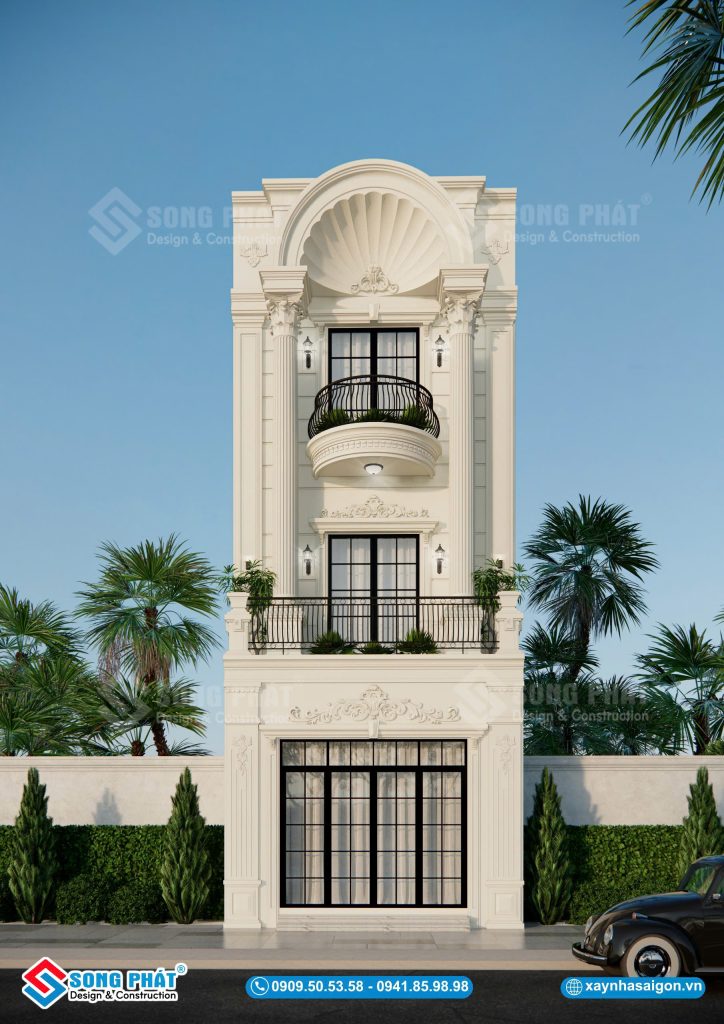 Phương án mặt tiền nhà tân cổ điển gia đình anh Đạo đã chốt