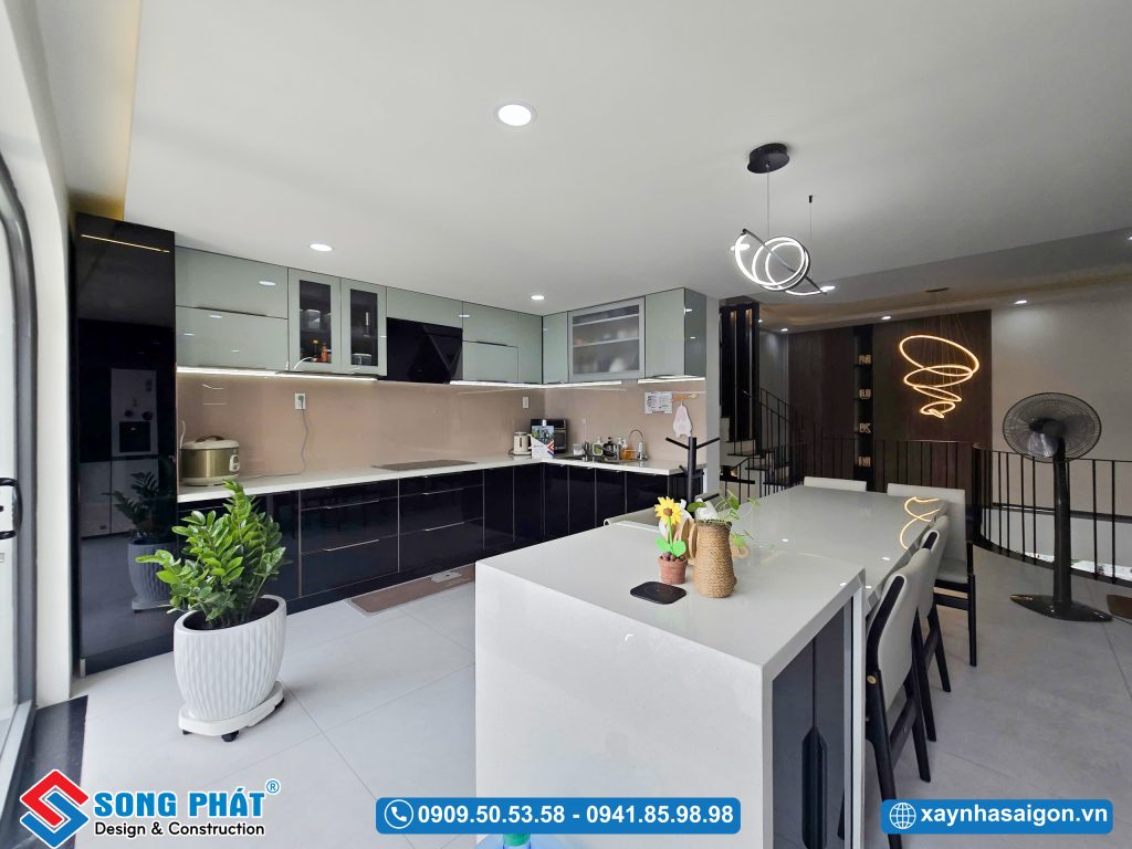 Tủ bếp phủ nhựa Acrylic tạo nên một thiết kế phòng bếp đẹp