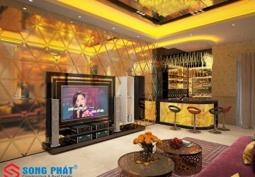 phòng giải trí gia đình với không gian hiện đại, sang trọng
