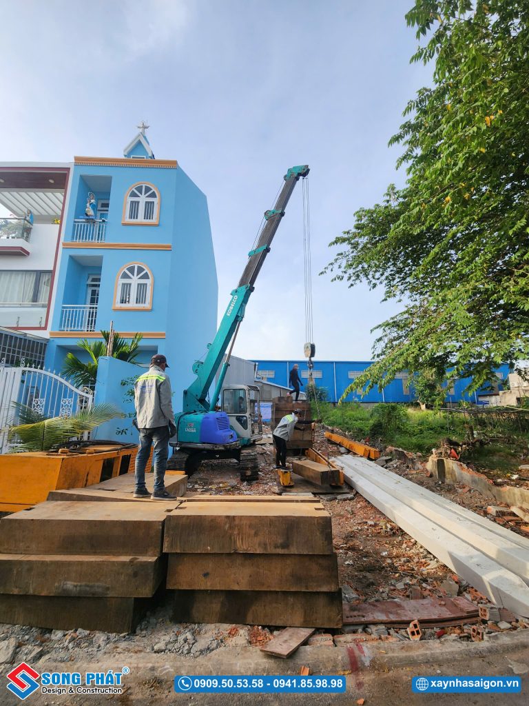 Ép cọc nhà phố chi phí phụ thuộc vào nền đất mạnh hay yếu số lượng tim cọc và độ sâu cọc