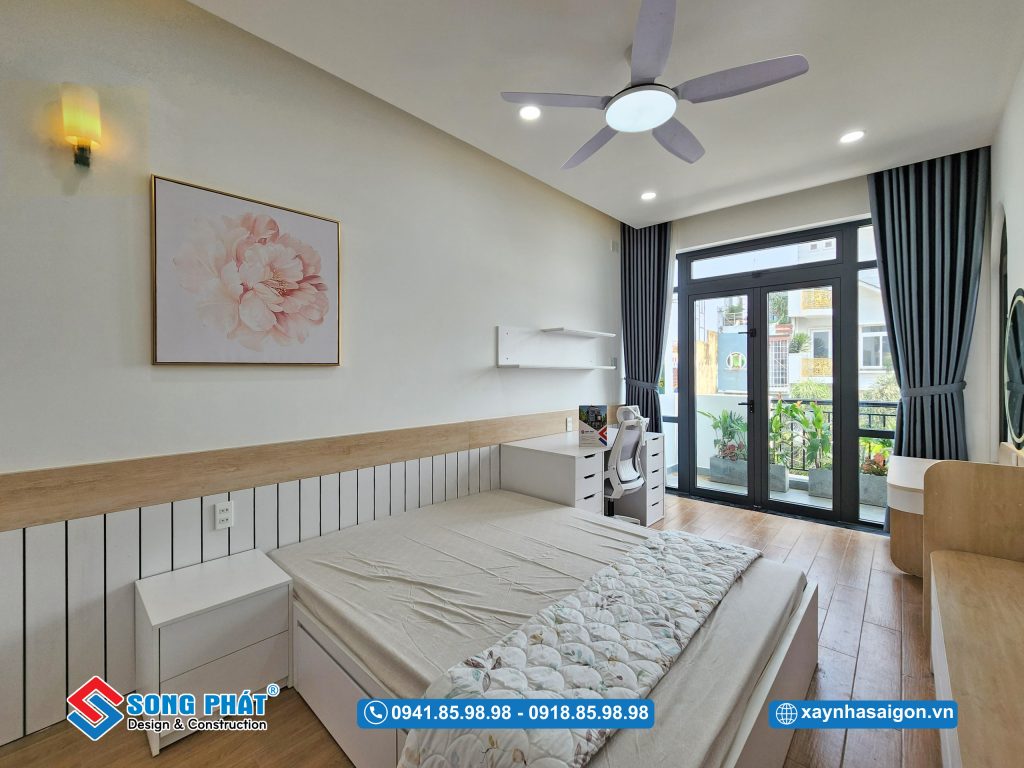 Tone màu be nâu tạo cảm giác hài hòa cho phòng ngủ