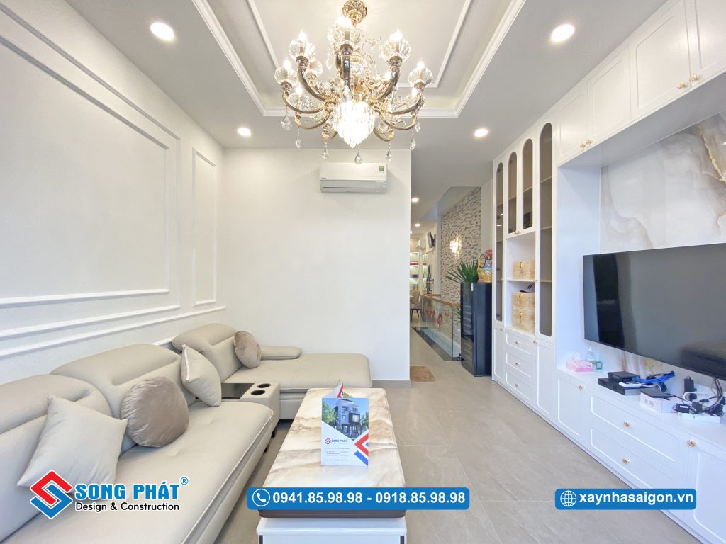 Không gian phòng khách theo phong cách tân cổ điển