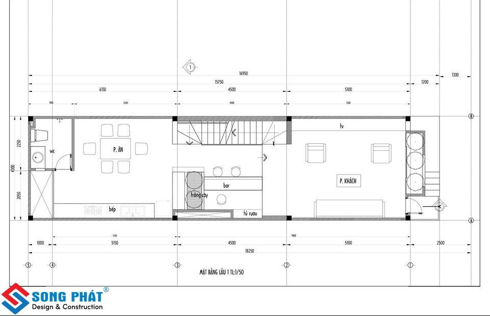 nhà 1 trệt 1 lửng 3 lầu kết hợp văn phòng