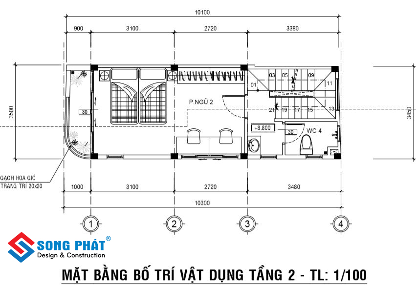 thiết kế nhà ống 2 mặt tiền 