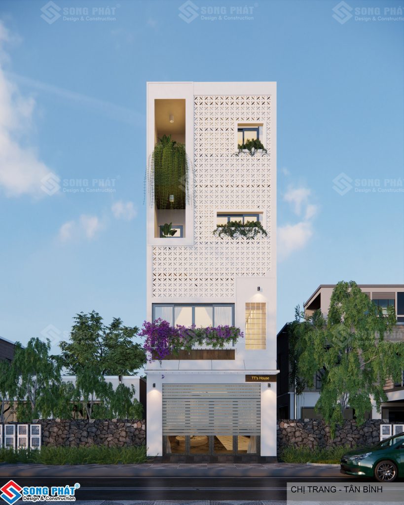 Mặt tiền gia đình chị Trang đã chốt thi công
