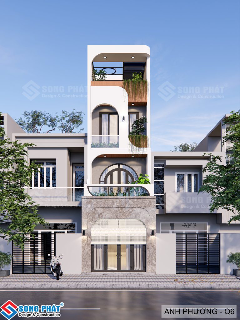 Phương án 3D mặt tiền gia đình đã chốt thi công
