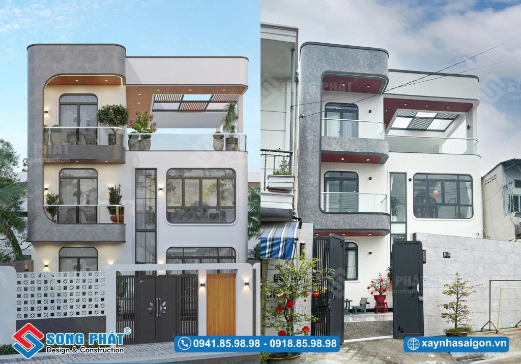 Mặt tiền hoàn thiện giống phối cảnh 100%