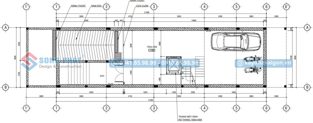 Mặt bằng bố trí vật dụng tầng trệt 