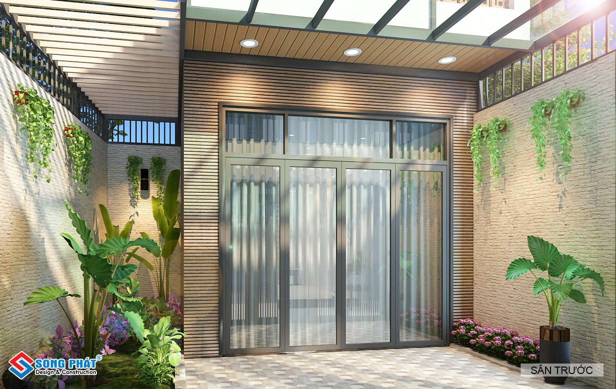 Thiết kế mẫu nhà 4x22m trệt 2 lầu 1 tum full nội thất