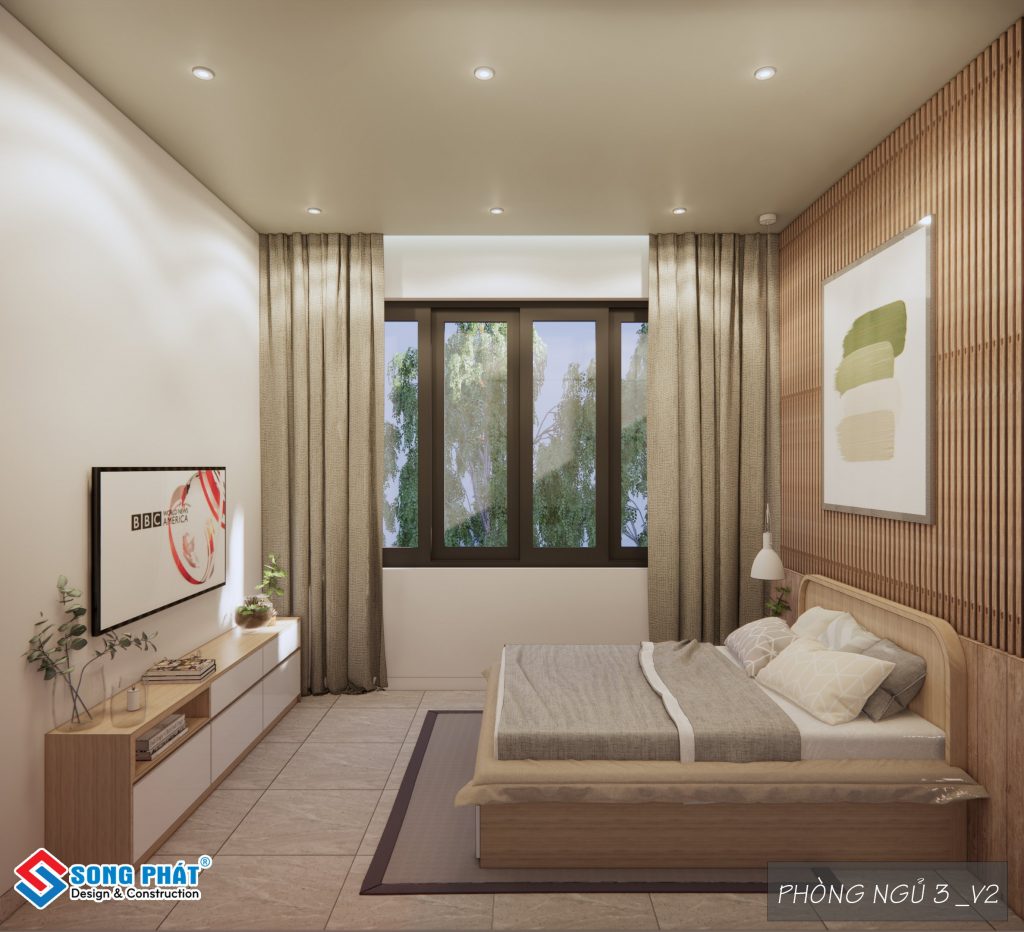 Thiết kế và thi công nhà trệt 1 lầu sân thượng 4x16 nội thất hiện đại Noi-that-phong-ngu-nha-tret-1-lau-san-thuong-4x16m-4-1024x932