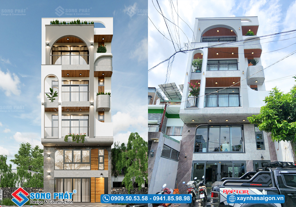 Nhà trệt lửng 3 lầu 6m5x15m5 có thang máy, CĐT Anh Nguyên – Gò Vấp.