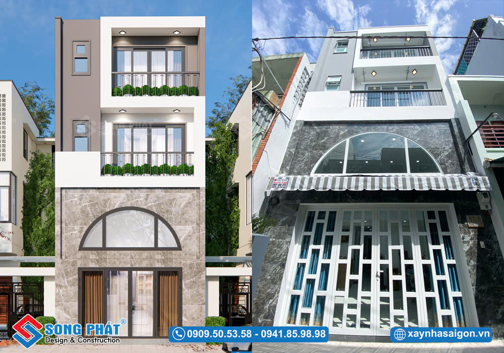 Nhà Trệt lửng 2 lầu 5m5x10m, CĐT Chị Phượng – Anh Đức – Bình Thạnh