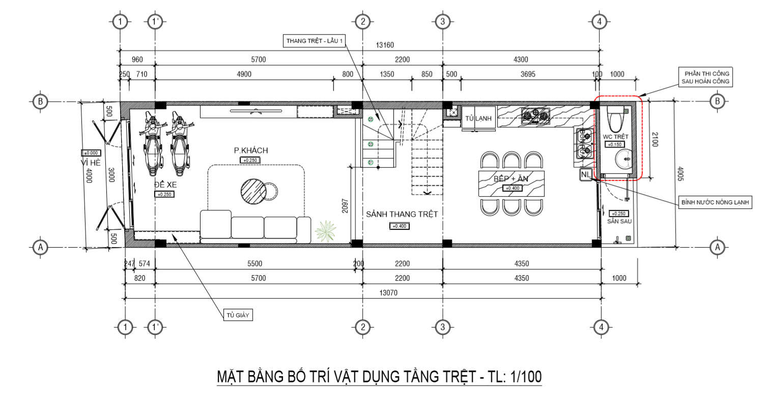 Nhà 3 tầng 4x14m lệch tầng chừa sân sau thiết kế nội thất hiện đại ...