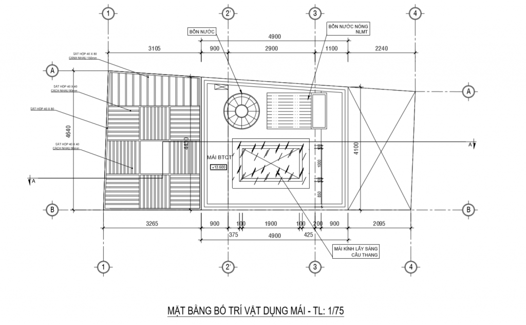 Mái bằng BTCT tính 50% diện tích sàn mái