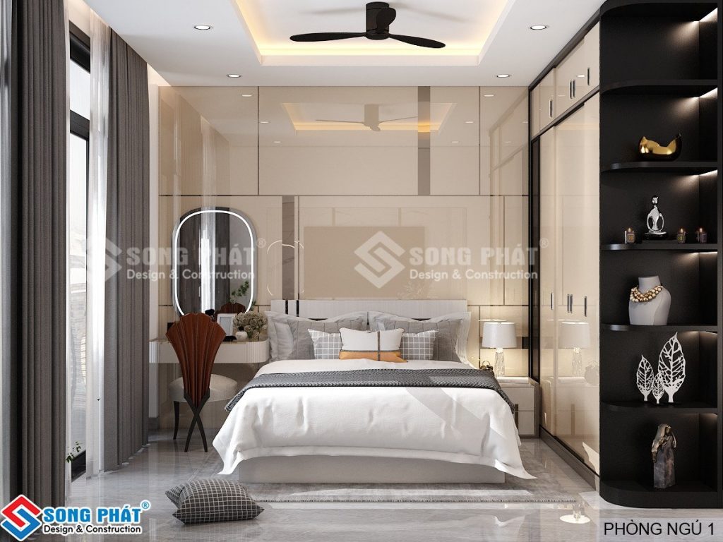 Phòng ngủ với thiết kế thể hiện rõ đường nét sang trọng 