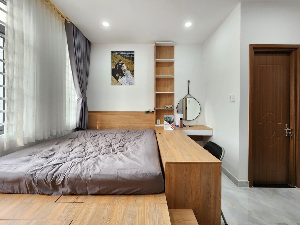Giường thông minh kết hợp tủ mang đến cho không gian phòng ngủ sự sáng tạo và ấn tượng hơn