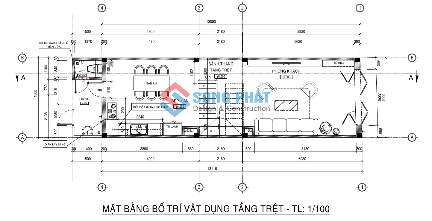 Lối kiến trúc hiện đại với mảng khối đơn giản của ngôi nhà 3 tầng 4x15m ...