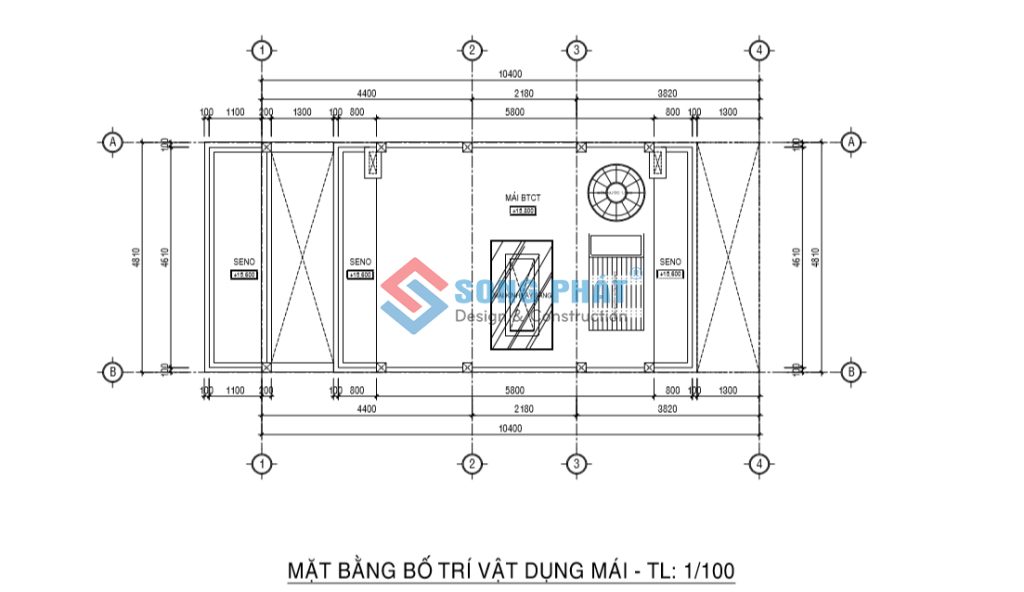 Mặt bằng bố trí vật dụng mái