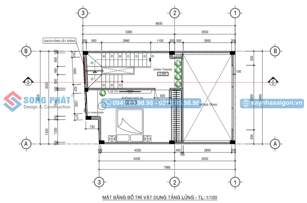 Mặt bằng bố trí vật dụng tầng lửng