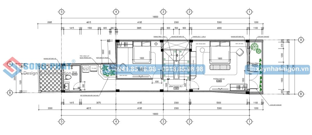 Mặt bằng bố trí vật dụng lầu 1