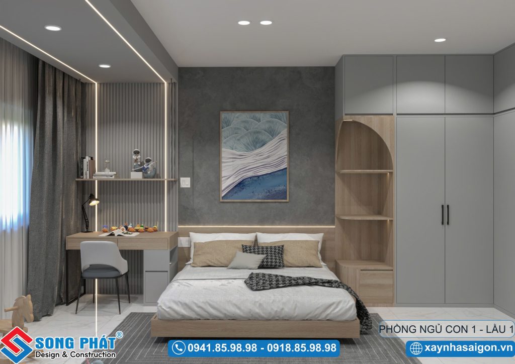 Phòng ngủ con trai phía sau lầu 1 