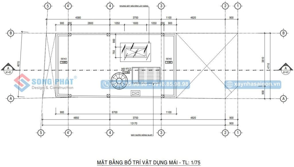 Mặt bằng mái BTCT