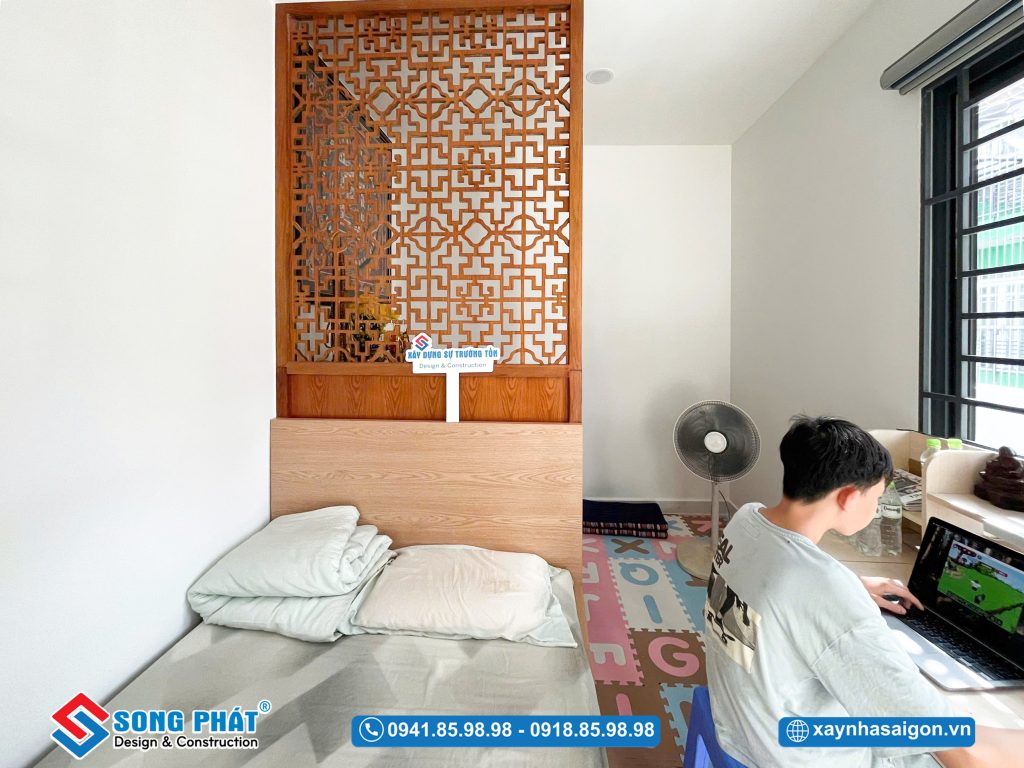 Không gian phòng ngủ trên sân thượng