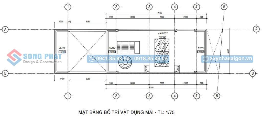 Mặt bằng mái BTCT