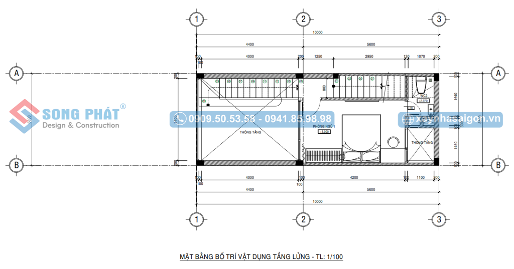 Mặt bằng bố trí vật dụng tầng lửng