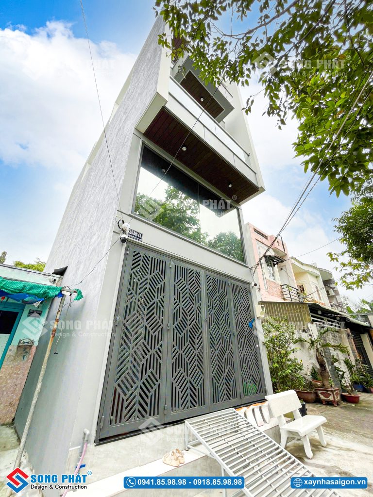 Một góc nhìn khác cho mặt tiền nhà 4x14m trệt lửng một lầu