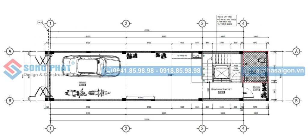 Mặt bằng bố trí vật dụng tầng trệt 