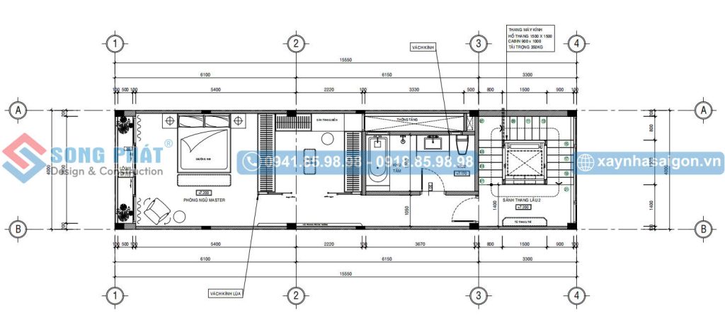  Mặt bằng bố trí vật dụng lầu 2 