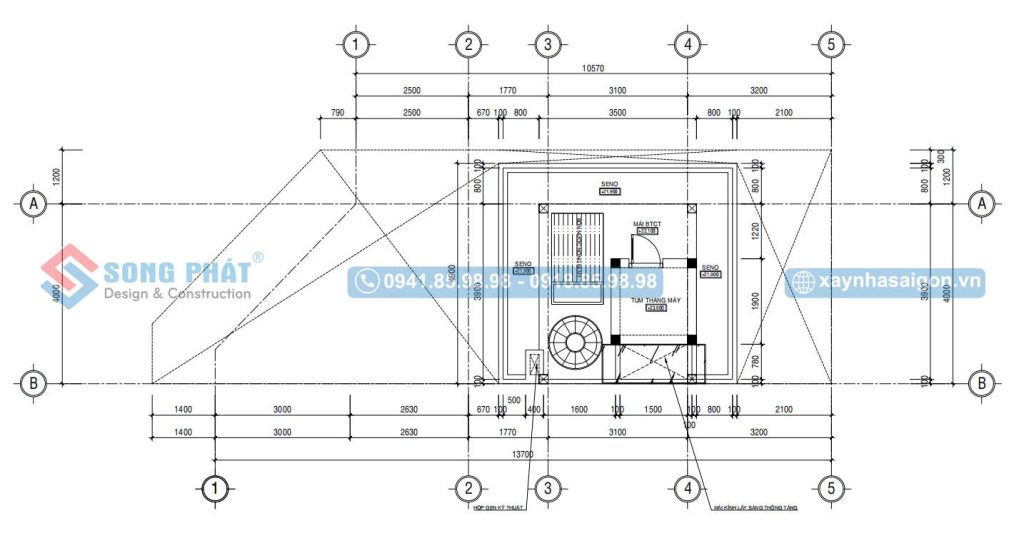 Mặt bằng mái BTCT 