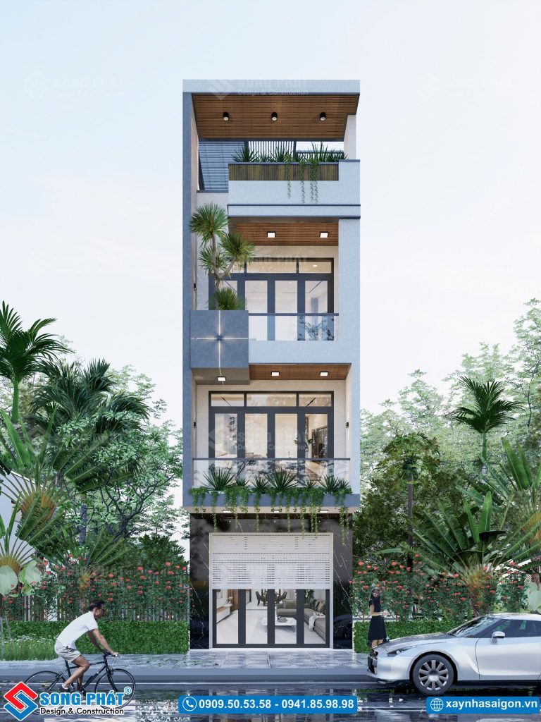 Phối cảnh mặt tiền gia đình anh Thanh đã chốt