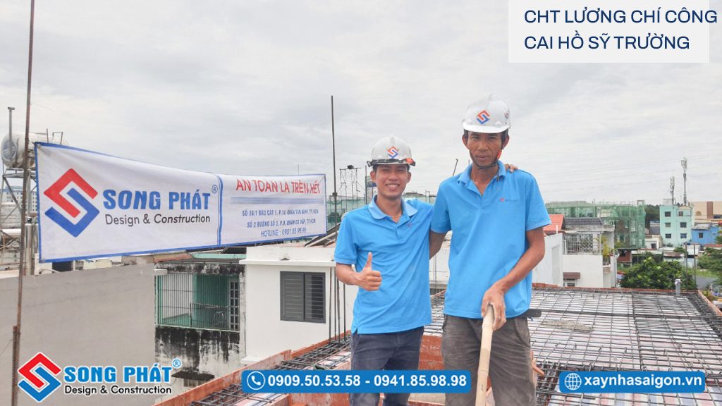 CHT Lương Chí Công, Cai Hồ Sỹ Trường kiểm tra hoàn thiện đi thép sàn